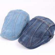 Denim Cotton Newsboy for Men Women Flat Ivy Cap Gatsby Cabbie Driving Hat