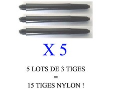 Lot de 5 jeux = 15 tiges flechettes darts shaft NYLON  (medium: 4,7cm)