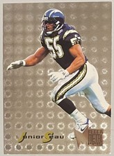 JUNIOR SEAU, RARE ! 1995 FLEER METAL "SILVER FLASHERS" CARD, LEGEND ! FANTASTIC