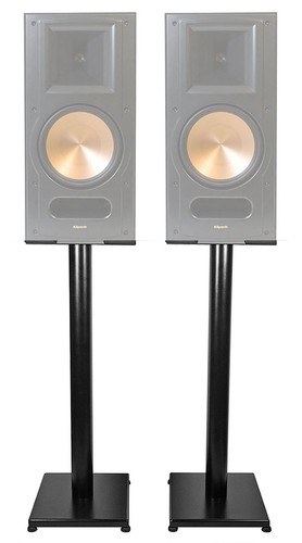 Pair black steel speaker - pair,