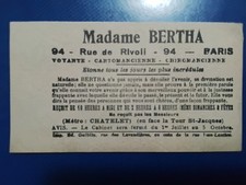 "MADAME BERTHA" PARIS _ SEER _ CARTOMANIAC _ PALMIST _ FRANCE.