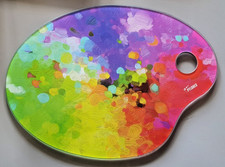 PLANCHE A DECOUPER EN VERRE PYLONES - PALETTE PEINTURE - 29*22CM