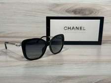Chanel 5339 Polarized Pearl Black & Silver Sunglasses - Ships Now!