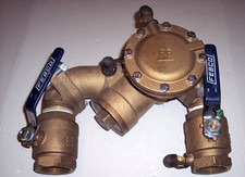 FEBCO 825YA Angle Pattern Reduced Pressure Back Flow  w/ Ball Valves 2" Bronze