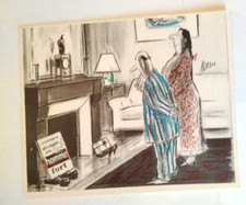 TETSU 1950 ILLUSTRATION ROGER TETSU ÉROTISME HUMOUR CARTE DE VŒUX PULCINELLA