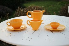 VINTAGE ART DECO Antique Tableware Lunch Tea Service Ceramic Yellow Pre WW2