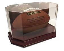 Max Pro Executive Octagon Wood Full Size Football Display Case Mirror - Cherry