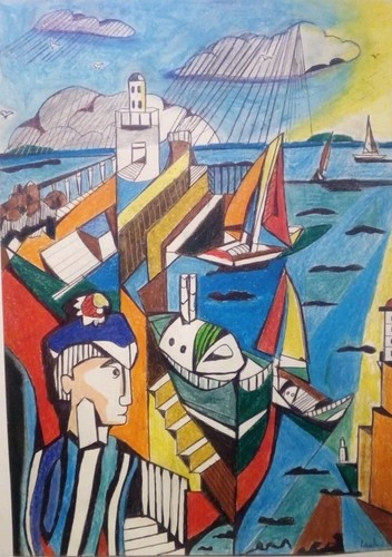 Dessin stylo crayons de - stylo, et