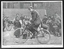 1899 -- FIRST TOURIST BIKE TO CYCLE AROUND THE WORLD. 4A517