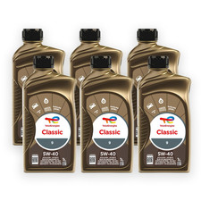 6 LITRE ENGINE OIL TOTAL CLASSIC 9 5W40 API SN/CF MB 229.5 PSA B71 2296 RN0710