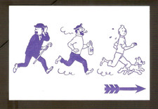 HERGE   carte postale BD :  TINTIN  editions CASTERMAN carte passage visite/RARE