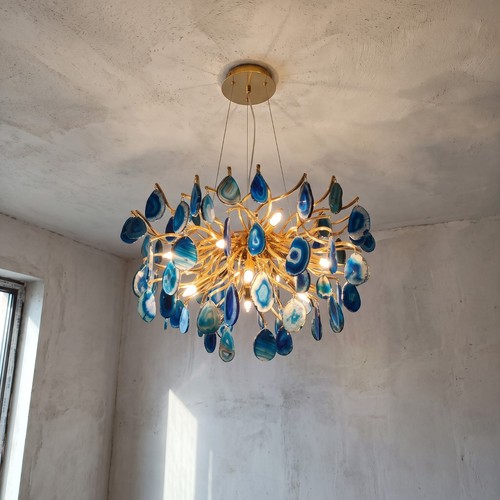 Lustre design agate bleue - lustre,