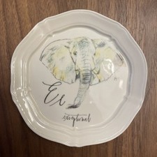 Anthropologie Linea Carta Diva Pyari Letter E Elephant Canape Appetizer Plate