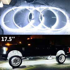 17.5'' White Double Row LED Wheel Lights For Truck Tire Rim Lights Strobe Change