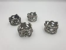 4 Ronds Serviette Etain Seagull Pewter Canada Style Art Nouveau Jonquilles 1988