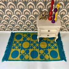 Tapis en laine réversible motif géométrique Verner Panton Space Age Mid-Centu...