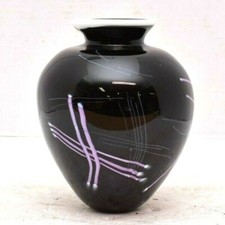 VINTAGE MICHAEL COHN STUDIO ART GLASS LUSTER Vase 6” MODERN CONTEMPORARY 1988