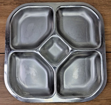 Plateau Plat en Inox Compartimenté pour Apéritif