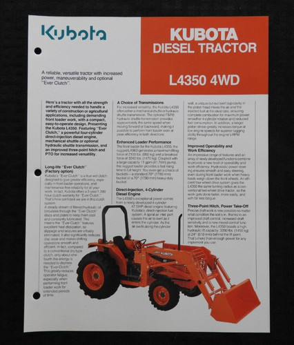 Véritable 1990 kubota l4350 - véritable,
