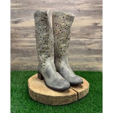 Diba True Women - Size 8.5 - Gray Studded Tall Suede Boots Style What To Do