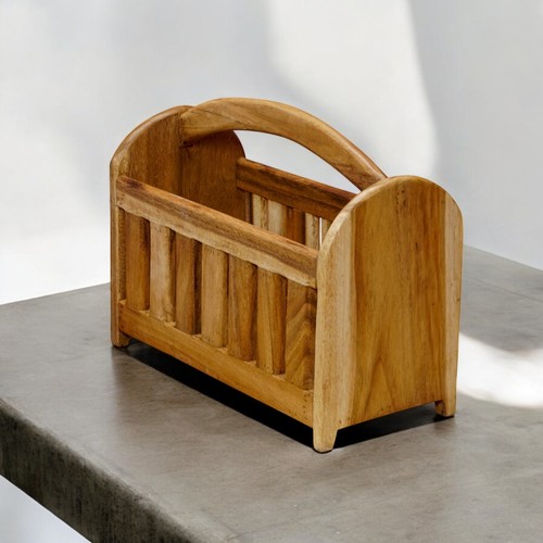 Bois porte revues panier - porte-revues,