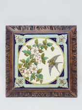 Longwy Bell Coaster Tile Enameled Earthenware And Wooden Frame