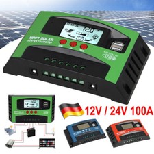 Contrôleur de charge solaire MPPT 100 A 12/24 V, régulateur panneau, double port
