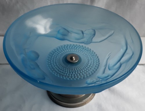 Ancienne coupe verre bleu - coupe,