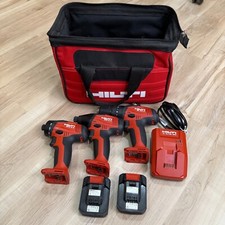 Hilti 12V Tool Lot – SF 2H-A, SFD 2-A, SID 2-A, 2x B12, Charger & Tool Bag