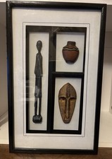 Contemporary African Art Wood Frame 