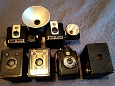 Appareils photos argentiques KODAK anciens, lot de 6, dont 2 avec Flash.