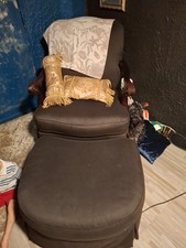 F67767: THOMASVILLE Large Floral Upholstered Club Chair & Ottoman