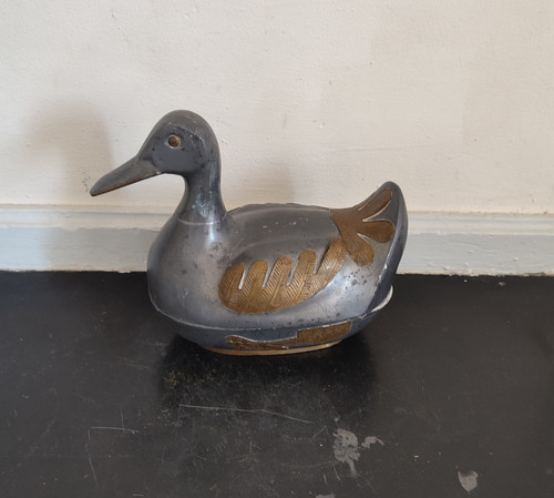 Boite métal canard vintage - métal,