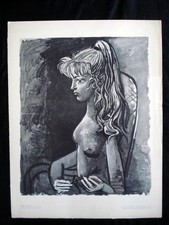 Picasso Sylvette au Fauteuil Original Vintage Photolithograph inv1075
