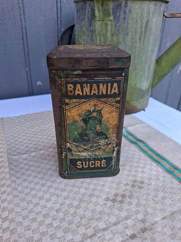 Boite tole banania bleue - tole,