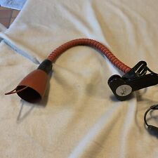 Vintage RED Antique Red FLEXIBLE Clamp Articulated Applique Office Lamp, R