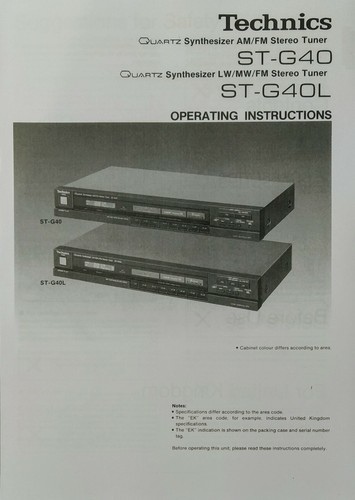 Technics g40 g40l - technics, st-g40l