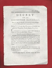 1794 DECRET ARMEE DES PYRENEES ORIENTALES GENERAL DAGOBERT ET CEN BAUDRIER