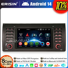 8-Core 64GO Android 14 Autoradio GPS DAB+DSP CarPlay Navi pour BMW X5 E53 BT 5.0