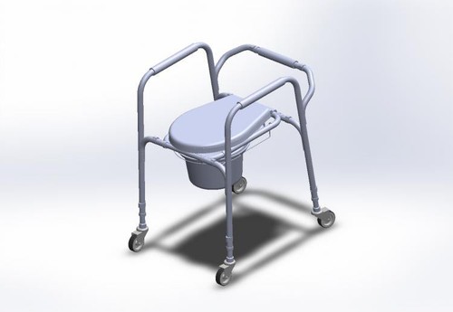 Chaise toilette roulante - , en