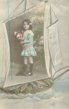 CP APRIL 1ST LITTLE GIRL THROUGH SAIL BOAT FILLED FISH - 34423