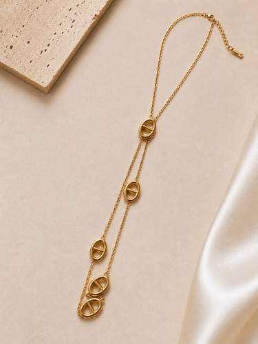 Collier doré maille - collier,