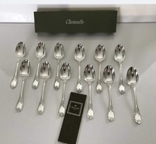 ENSEMBLE DE 12 CUILLERES À CAFE EN METAL ARGENTE CHRISTOFLE  MARLY