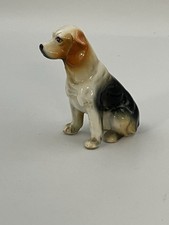 Vintage Beagle Dog Small Figurine Hunting Dog Bone China Taiwan 3.5” Tall