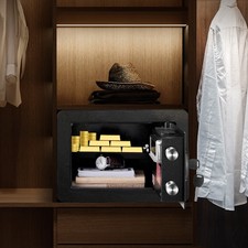 14L Coffre-Fort Numérique Coffre de Sécurité 2 Clés avec Alarme Argent