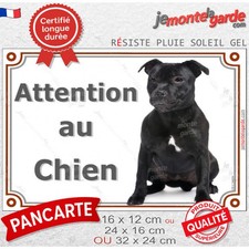 Staffie tout noir, pancarte