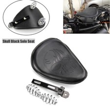 Solo Seat w/ 3" Spring Bracket Kit For Harley Bobber Chopper Sportster 883 Dyna