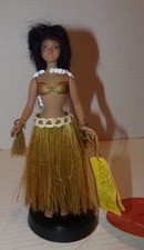 RARE VINTAGE 1980 TAHITI HULA GIRL DANCER SOUVENIR DOLL POUPEES MAREVA