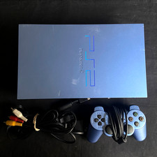 PS2 PlayStation 2 Console - RARE Limited Edition Aqua Blue NTSC-J  w/ CONTROLLER