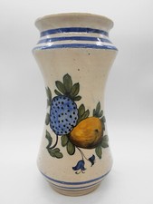 02) MAGNIFICENT VASE / ALBARELLO CERAMIC FRUIT DECOR FAIENCE ITALY?